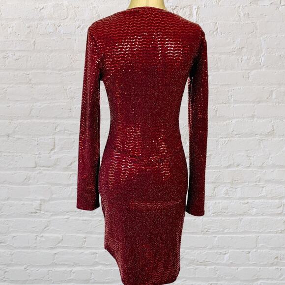 B. Darlin Red Sequin Mini Dress Women M Y2K Vintage NWT - Picture 5 of 10